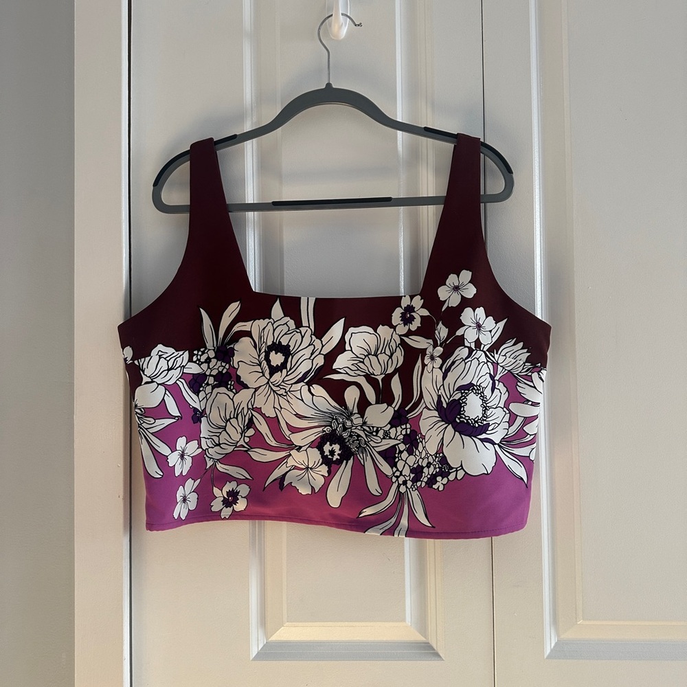 NWT Express Red and Pink Embellished Crop Tank Top